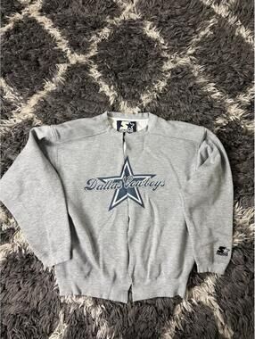 Vintage 90s Dallas Cowboys Starter Sweatshirt Adult Small Gray NFL Football